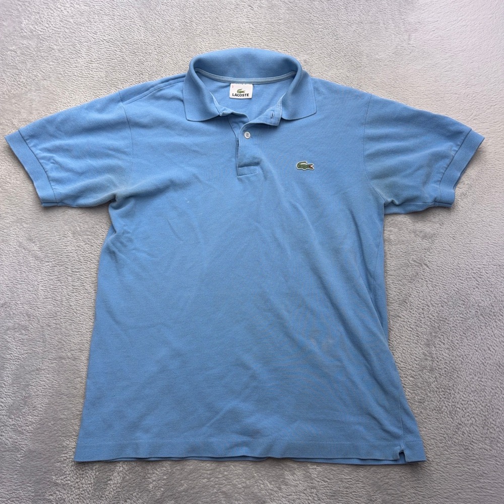 Lacoste Polo Shirt Mens 3 Light Blue Short Sleeve Pique Crocodile Logo Classic